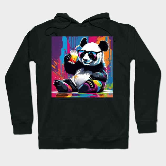 Cool Colorful Panda Bear Hoodie by A.i. Monster Designs